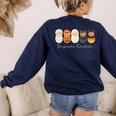 Daycare Teacher Halloween Infant Squad Spooky Childcare Fall Women's Sweatshirt Back Print Navy