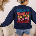 Dear Math Grow Up And Solve Your Own Problems Teens Teacher Women's Sweatshirt Back Print Navy Dear Math Grow Up And Solve Your Own Problems Teens Teacher Women's Sweatshirt Back Print Navy
