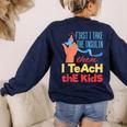 Diabetic Teacher Diabetes Awareness Insulin Blue Ribbon Women's Sweatshirt Back Print Navy