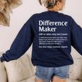 Difference Maker Definition Vintage Teachers Mom Boss Women Women's Sweatshirt Back Print Navy Difference Maker Definition Vintage Teachers Mom Boss Women Women's Sweatshirt Back Print Navy