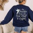 Disney Peter Pan Tinkerbell Teacher Pixie Dust And Coffee Women's Sweatshirt Back Print Navy Disney Peter Pan Tinkerbell Teacher Pixie Dust And Coffee Women's Sweatshirt Back Print Navy