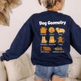 Dog Geometry Math Teacher Back To School STEM Humor Women's Sweatshirt Back Print Navy Dog Geometry Math Teacher Back To School STEM Humor Women's Sweatshirt Back Print Navy