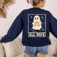 All Done Sign Language Ghost Speech Pathology Teacher Women's Sweatshirt Back Print Navy All Done Sign Language Ghost Speech Pathology Teacher Women's Sweatshirt Back Print Navy