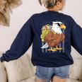 Eagle First Day Of School Teacher Back To School Eagle Women's Sweatshirt Back Print Navy Eagle First Day Of School Teacher Back To School Eagle Women's Sweatshirt Back Print Navy