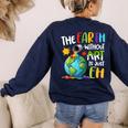 Earth Without Art Is Just Eh Artist Art Teacher Women's Sweatshirt Back Print Navy