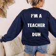 Easy Halloween Teacher Costume Shirt For Men Women Kids Women's Sweatshirt Back Print Navy Easy Halloween Teacher Costume Shirt For Men Women Kids Women's Sweatshirt Back Print Navy