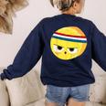 The Eggcellent Athlete Good Egg Teacher Halloween Food Group Women's Sweatshirt Back Print Navy