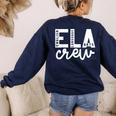 English Language Art Teacher Crew ELA Squad English Teacher Women's Sweatshirt Back Print Navy