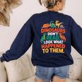 English Teacher Dinosaurs Didn’t Read What Happened To Them Women's Sweatshirt Back Print Navy English Teacher Dinosaurs Didn’t Read What Happened To Them Women's Sweatshirt Back Print Navy