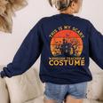 English Teacher Matching This Is My Scary Halloween Costume Women's Sweatshirt Back Print Navy