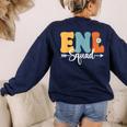 ENL Squad Back To School Teachers Students ENL Crew Men Women Girls Kids Women's Sweatshirt Back Print Navy