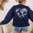 ESL Teacher ESOL Student Cute Heart Shape English Teacher Women's Sweatshirt Back Print Navy