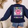Everyone Communicates Differently Autism Awareness Teacher Women's Sweatshirt Back Print Navy Everyone Communicates Differently Autism Awareness Teacher Women's Sweatshirt Back Print Navy