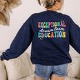 Exceptional Education Dream Team SPED ESE Teacher Autism Women's Sweatshirt Back Print Navy