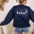 FA LA8 Christmas Santa Fa La Math Teacher Mathematic Women's Sweatshirt Back Print Navy