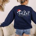 FA LA8 Christmas Santa Fa La Math Teacher Student Women's Sweatshirt Back Print Navy