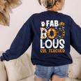 Faboolous ESL ESOL Teacher Spooky Teacher Halloween Costume For Men Women Women's Sweatshirt Back Print Navy