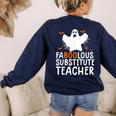 Faboolous Substitute Teacher Halloween Costume Women's Sweatshirt Back Print Navy