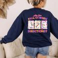 Are You Fall-O-Ween Directions Halloween Teacher Ghost Women's Sweatshirt Back Print Navy Are You Fall-O-Ween Directions Halloween Teacher Ghost Women's Sweatshirt Back Print Navy