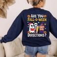 Are You Fall O Ween Directions Halloween Teacher Ghost Women's Sweatshirt Back Print Navy Are You Fall O Ween Directions Halloween Teacher Ghost Women's Sweatshirt Back Print Navy