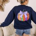 Fall Pumpkin Books Lover Halloween Teacher Teaching Staff Women's Sweatshirt Back Print Navy Fall Pumpkin Books Lover Halloween Teacher Teaching Staff Women's Sweatshirt Back Print Navy