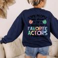 Favorite Actors Theater Drama Teacher Drama Teaching Women's Sweatshirt Back Print Navy