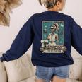 FCS Teacher Skeleton Halloween Family And Consumer Science Women's Sweatshirt Back Print Navy