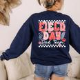 Field Day Red Team Outdoor Field Day Games For Kids Teacher Women's Sweatshirt Back Print Navy