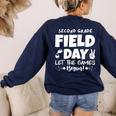 Field Day Second 2nd Grade Orange 2025 Boy Girl Teacher Women's Sweatshirt Back Print Navy