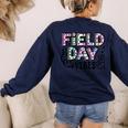 Field Day Vibes For Teacher Kids Happy Field Day 2025 Women's Sweatshirt Back Print Navy Field Day Vibes For Teacher Kids Happy Field Day 2025 Women's Sweatshirt Back Print Navy