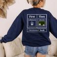 First Caffeinate Then Educate I Am Earning A Break Teacher Women's Sweatshirt Back Print Navy First Caffeinate Then Educate I Am Earning A Break Teacher Women's Sweatshirt Back Print Navy