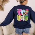 Fri-Yay Happy Friday Weekend Teacher Back To School Women's Sweatshirt Back Print Navy Fri-Yay Happy Friday Weekend Teacher Back To School Women's Sweatshirt Back Print Navy
