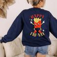 Fun Teacher Happy Fri Yay French Fries Friday Lovers Women's Sweatshirt Back Print Navy