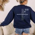 Function Asymptote Geek Math Pun Teacher Women's Sweatshirt Back Print Navy