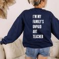 Funny Art Teacher Women's Sweatshirt Back Print Navy