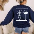 Funny Skeleton Music Teacher I'Ll Wait Until It's Quiet Women's Sweatshirt Back Print Navy Funny Skeleton Music Teacher I'Ll Wait Until It's Quiet Women's Sweatshirt Back Print Navy