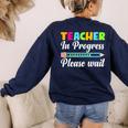 Future Teacher Cool Teacher In Progress Please Wait Women's Sweatshirt Back Print Navy Future Teacher Cool Teacher In Progress Please Wait Women's Sweatshirt Back Print Navy