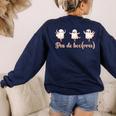 Ghost Ballet Dancer Halloween Dance Teacher Pas De Boo-Rée Women's Sweatshirt Back Print Navy Ghost Ballet Dancer Halloween Dance Teacher Pas De Boo-Rée Women's Sweatshirt Back Print Navy