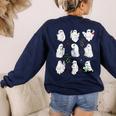 Ghost Science Teacher Chemistry Laboratory Halloween Costume Women's Sweatshirt Back Print Navy Ghost Science Teacher Chemistry Laboratory Halloween Costume Women's Sweatshirt Back Print Navy
