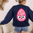 Good Egg Teacher Halloween Costume Group The Greg Egg Women's Sweatshirt Back Print Navy Good Egg Teacher Halloween Costume Group The Greg Egg Women's Sweatshirt Back Print Navy