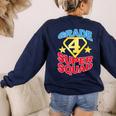 Grade 4 Super Squad Superhero Teacher Team Women's Sweatshirt Back Print Navy Grade 4 Super Squad Superhero Teacher Team Women's Sweatshirt Back Print Navy