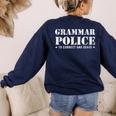 Grammar Police T Shirt English Teacher Women's Sweatshirt Back Print Navy Grammar Police T Shirt English Teacher Women's Sweatshirt Back Print Navy