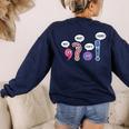 Grammar Teacher Wait What Stop It I Agree Humor Women's Sweatshirt Back Print Navy Grammar Teacher Wait What Stop It I Agree Humor Women's Sweatshirt Back Print Navy