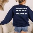 The Greatest Teacher Failure Is Wisdom Quote Motivation Men Women Girls Kids Women's Sweatshirt Back Print Navy The Greatest Teacher Failure Is Wisdom Quote Motivation Men Women Girls Kids Women's Sweatshirt Back Print Navy