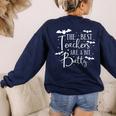 Halloween Best Teachers Are A Bit Batty Spooky Bats Women's Sweatshirt Back Print Navy Halloween Best Teachers Are A Bit Batty Spooky Bats Women's Sweatshirt Back Print Navy