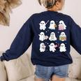 Halloween Ghost Speech Therapy SLP Fall Teacher Tee Women's Sweatshirt Back Print Navy Halloween Ghost Speech Therapy SLP Fall Teacher Tee Women's Sweatshirt Back Print Navy