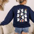 Halloween Math Teacher Ghost Math Teacher Spooky Halloween Women's Sweatshirt Back Print Navy Halloween Math Teacher Ghost Math Teacher Spooky Halloween Women's Sweatshirt Back Print Navy