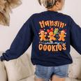 Hangin With My Cookies Gingerbread Men Women Xmas Teacher Women's Sweatshirt Back Print Navy Hangin With My Cookies Gingerbread Men Women Xmas Teacher Women's Sweatshirt Back Print Navy