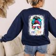 Happy Fri-Yay Friday Teacher Life Happy Friday Women's Sweatshirt Back Print Navy