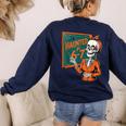 Haunted By 6-7 Six Seven 67 Math Teacher Halloween Skeleton Women's Sweatshirt Back Print Navy Haunted By 6-7 Six Seven 67 Math Teacher Halloween Skeleton Women's Sweatshirt Back Print Navy